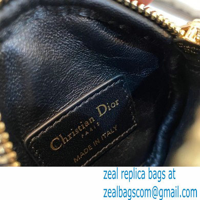 Dior Detachable Caro Round Coin Purse in Cannage Supple Calfskin Black 2021 - Click Image to Close