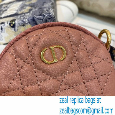 Dior Detachable Caro Round Coin Purse in Cannage Supple Calfskin Dark Nude 2021 - Click Image to Close