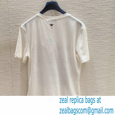 Dior Ecru Toile de Jouy Lion Cotton Jersey and Linen T-Shirt