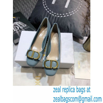 Dior Heel 3.5cm 30 Montaigne Pumps Calfskin Light Blue 2021 - Click Image to Close