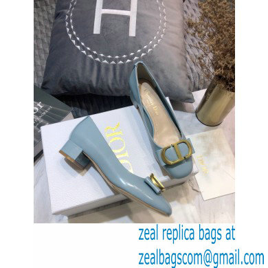 Dior Heel 3.5cm 30 Montaigne Pumps Calfskin Light Blue 2021 - Click Image to Close