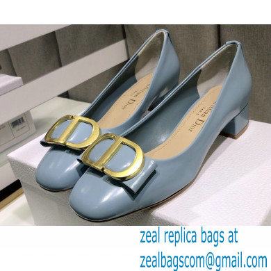 Dior Heel 3.5cm 30 Montaigne Pumps Calfskin Light Blue 2021 - Click Image to Close