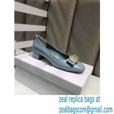 Dior Heel 3.5cm 30 Montaigne Pumps Calfskin Light Blue 2021