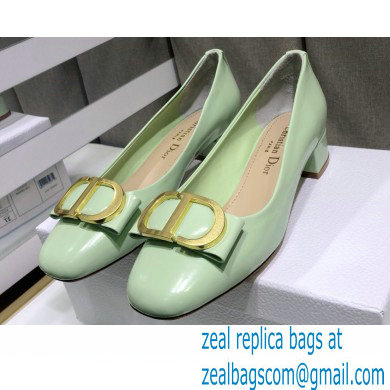 Dior Heel 3.5cm 30 Montaigne Pumps Calfskin Light Green 2021