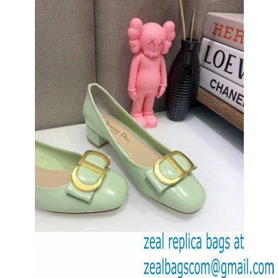 Dior Heel 3.5cm 30 Montaigne Pumps Calfskin Light Green 2021 - Click Image to Close