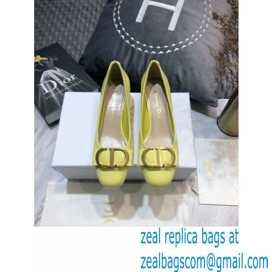 Dior Heel 3.5cm 30 Montaigne Pumps Calfskin Yellow 2021