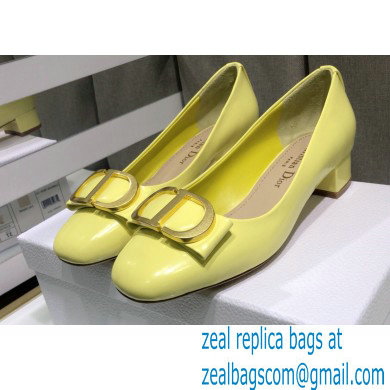 Dior Heel 3.5cm 30 Montaigne Pumps Calfskin Yellow 2021