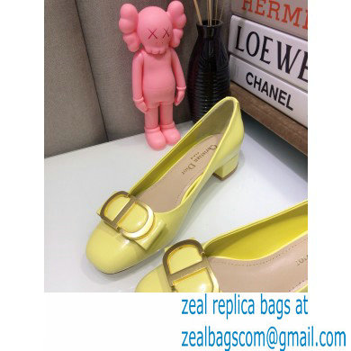 Dior Heel 3.5cm 30 Montaigne Pumps Calfskin Yellow 2021