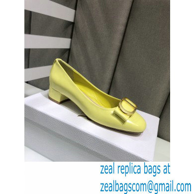 Dior Heel 3.5cm 30 Montaigne Pumps Calfskin Yellow 2021