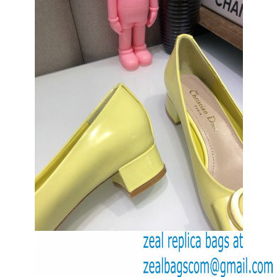 Dior Heel 3.5cm 30 Montaigne Pumps Calfskin Yellow 2021