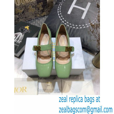 Dior Heel 3cm Baby-D Ballet Pumps Patent Light Green 2021 - Click Image to Close