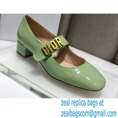 Dior Heel 3cm Baby-D Ballet Pumps Patent Light Green 2021 - Click Image to Close