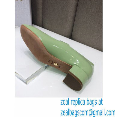 Dior Heel 3cm Baby-D Ballet Pumps Patent Light Green 2021