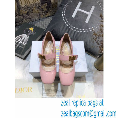 Dior Heel 3cm Baby-D Ballet Pumps Patent Pink 2021 - Click Image to Close