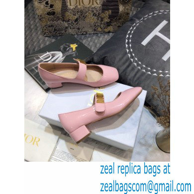 Dior Heel 3cm Baby-D Ballet Pumps Patent Pink 2021 - Click Image to Close