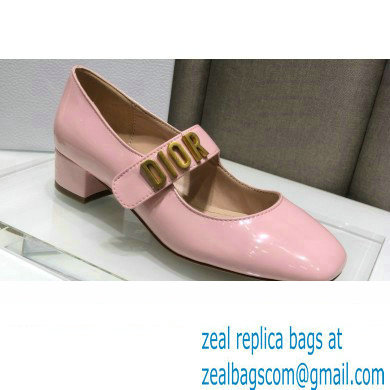 Dior Heel 3cm Baby-D Ballet Pumps Patent Pink 2021