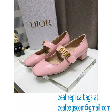 Dior Heel 3cm Baby-D Ballet Pumps Patent Pink 2021