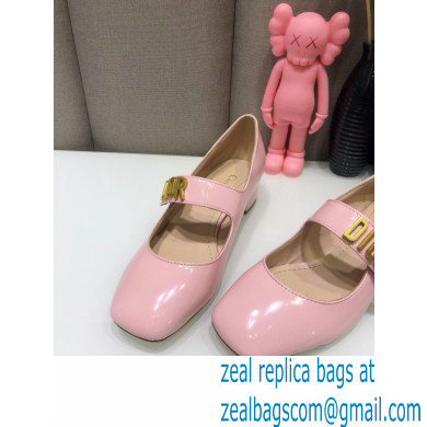 Dior Heel 3cm Baby-D Ballet Pumps Patent Pink 2021 - Click Image to Close