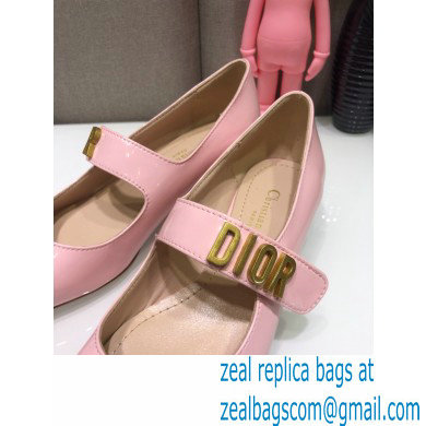 Dior Heel 3cm Baby-D Ballet Pumps Patent Pink 2021