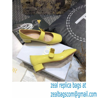 Dior Heel 3cm Baby-D Ballet Pumps Patent Yellow 2021 - Click Image to Close