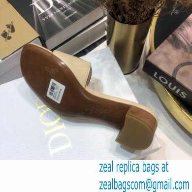 Dior Heel 4.5cm D-Club Mules in Calfskin Beige 2021