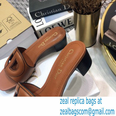 Dior Heel 4.5cm D-Club Mules in Calfskin Brown 2021