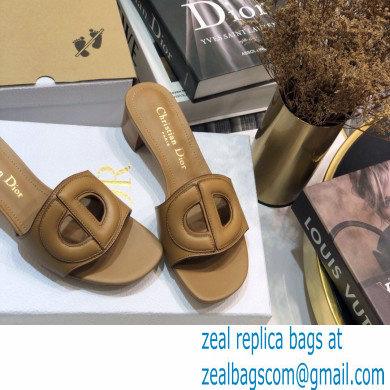 Dior Heel 4.5cm D-Club Mules in Calfskin Camel 2021