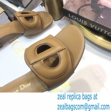 Dior Heel 4.5cm D-Club Mules in Calfskin Camel 2021 - Click Image to Close