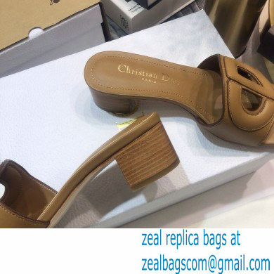 Dior Heel 4.5cm D-Club Mules in Calfskin Camel 2021