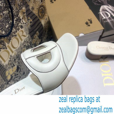 Dior Heel 4.5cm D-Club Mules in Calfskin White 2021 - Click Image to Close