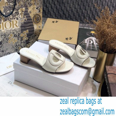 Dior Heel 4.5cm D-Club Mules in Calfskin White 2021