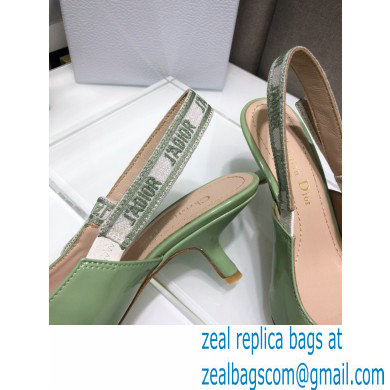 Dior Heel 6.5cm J'Adior Slingback Pumps Patent Calfskin Light Green 2021