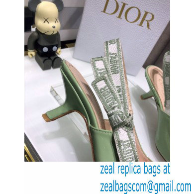 Dior Heel 6.5cm J'Adior Slingback Pumps Patent Calfskin Light Green 2021