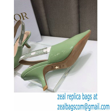 Dior Heel 6.5cm J'Adior Slingback Pumps Patent Calfskin Light Green 2021