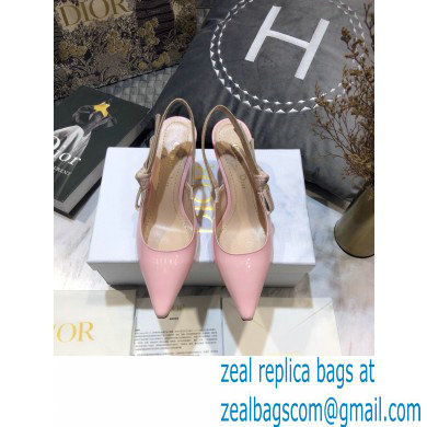 Dior Heel 6.5cm J'Adior Slingback Pumps Patent Calfskin Pink 2021 - Click Image to Close