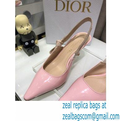 Dior Heel 6.5cm J'Adior Slingback Pumps Patent Calfskin Pink 2021 - Click Image to Close