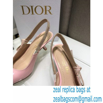 Dior Heel 6.5cm J'Adior Slingback Pumps Patent Calfskin Pink 2021