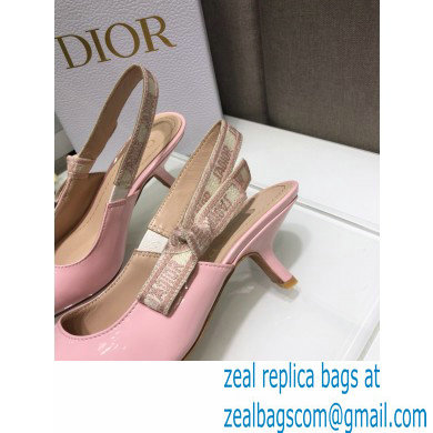 Dior Heel 6.5cm J'Adior Slingback Pumps Patent Calfskin Pink 2021 - Click Image to Close