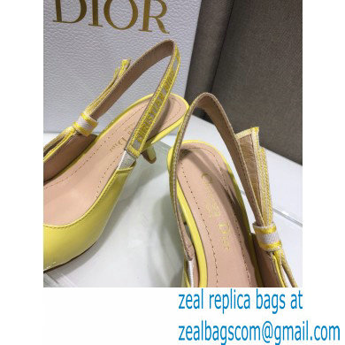 Dior Heel 6.5cm J'Adior Slingback Pumps Patent Calfskin Yellow 2021