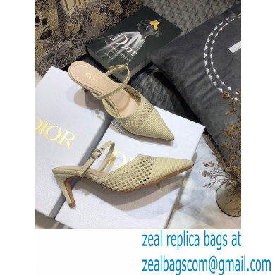 Dior Heel 7cm D-Choc Mules in Mesh Creamy 2021