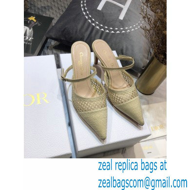 Dior Heel 7cm D-Choc Mules in Mesh Creamy 2021