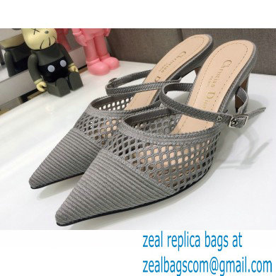 Dior Heel 7cm D-Choc Mules in Mesh Gray 2021