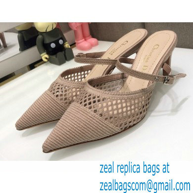 Dior Heel 7cm D-Choc Mules in Mesh Nude 2021