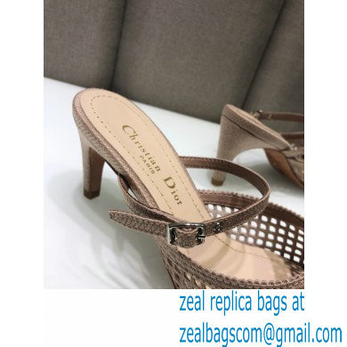 Dior Heel 7cm D-Choc Mules in Mesh Nude 2021