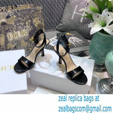 Dior Heel 8cm Sandals Brushed Black 2021