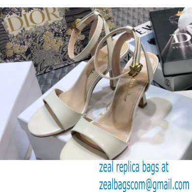 Dior Heel 8cm Sandals Brushed White 2021