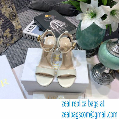 Dior Heel 8cm Sandals Brushed White 2021