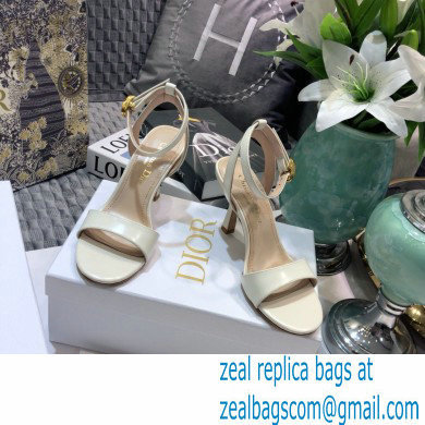 Dior Heel 8cm Sandals Brushed White 2021