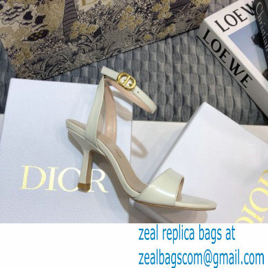 Dior Heel 8cm Sandals Brushed White 2021