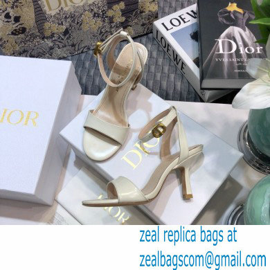 Dior Heel 8cm Sandals Brushed White 2021